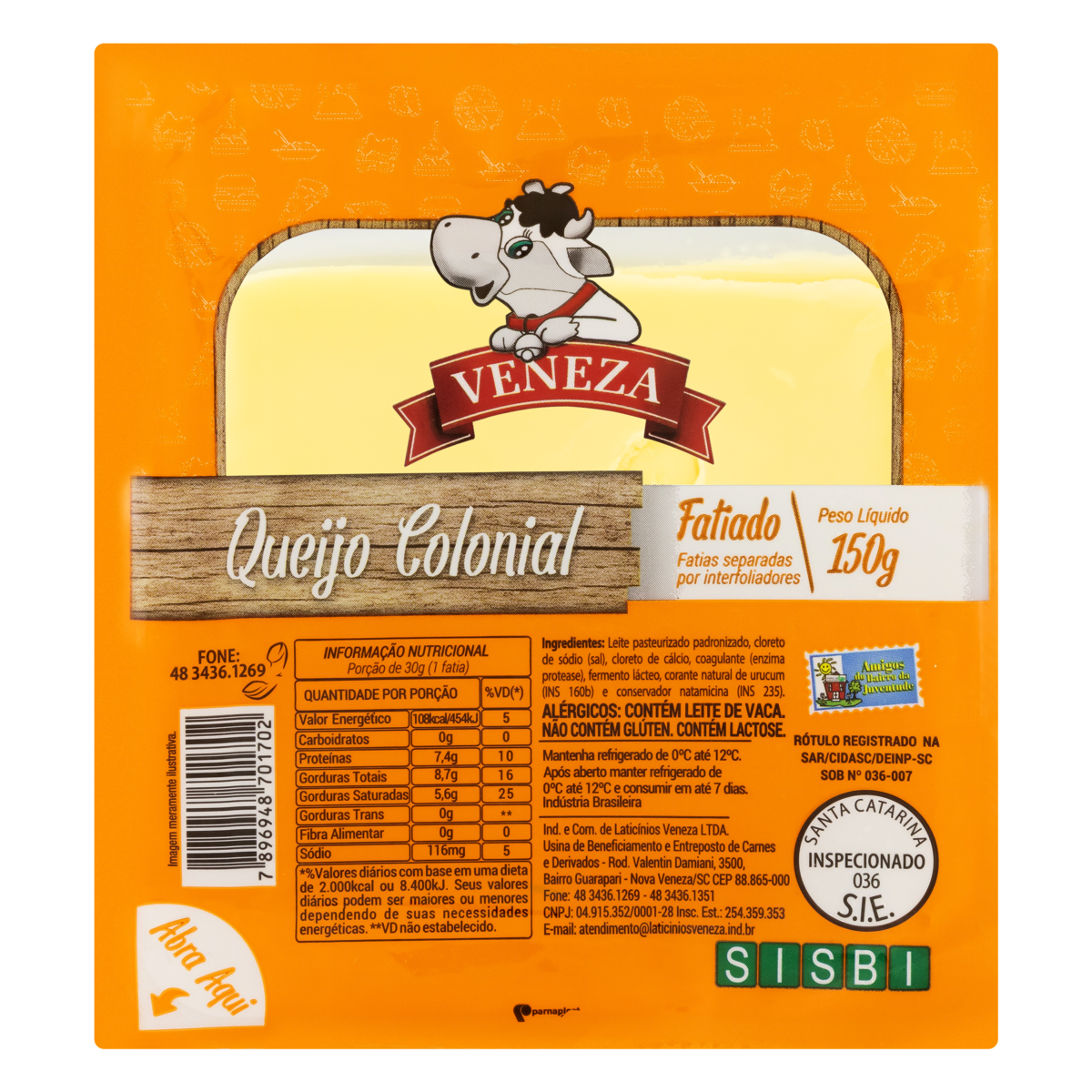 Queijo Colonial Veneza Fatiado 150g