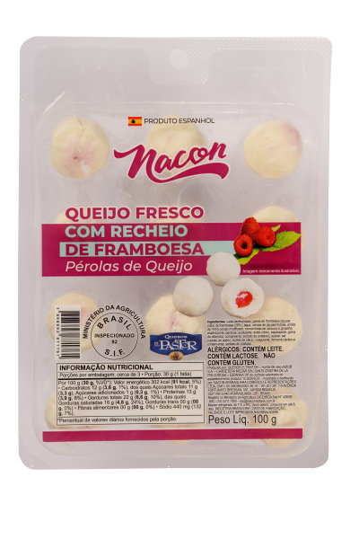Queijo Fresco Nacon com Recheio 100g Framboesa