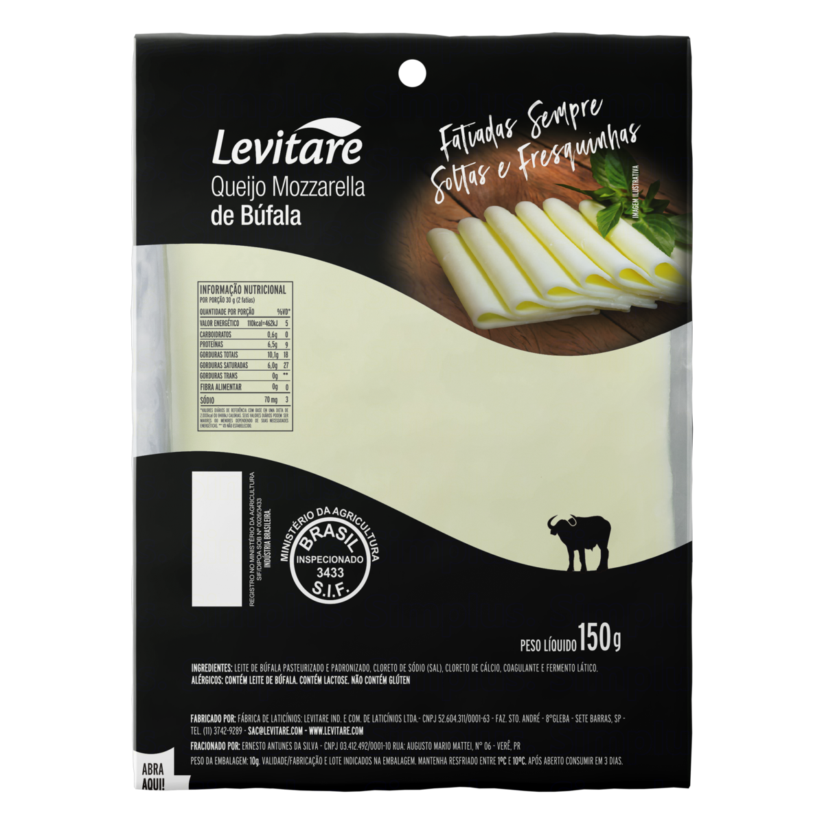 QUEIJO LEVITARE MUSS.BUFALA 150G FATIADO