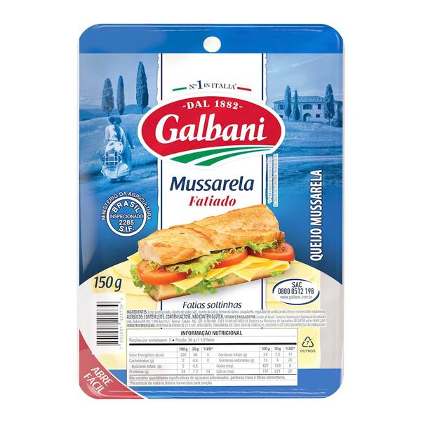 QUEIJO MUSSARELA GALBANI FATIADO 150G