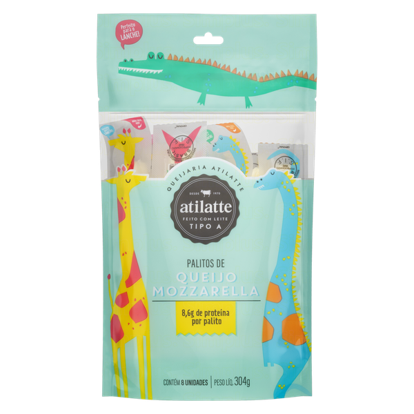 Queijo Mozzarela Atilatte Palito Zero Lactose 304g