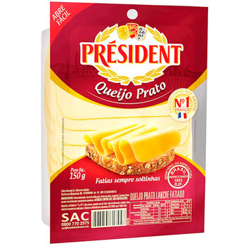 QUEIJO PRESIDENT PRATO FATIADO 150G