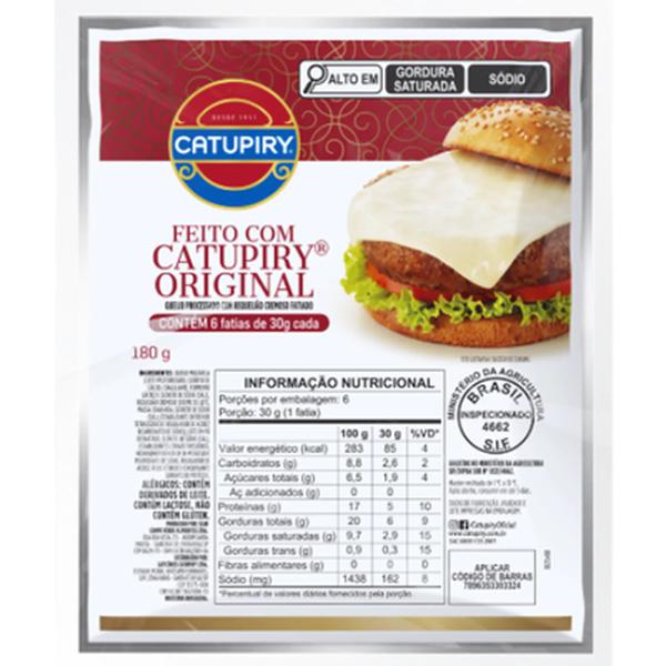 Queijo Com Requeijão Cremoso Catupiry Fatiado 180g