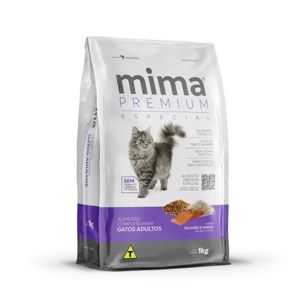 RACAO P GATO ADULTO MIMA PREM 1KG SALM A