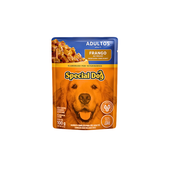 RAÇÃO ÚMIDA SPECIAL DOG ADULTO FRANGO/MOLHO SACHÊ 100G