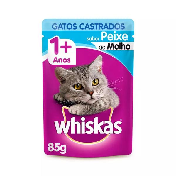 ALIMENTO PARA GATOS WHISKAS SC 85GR CASTRADOS PEIXE