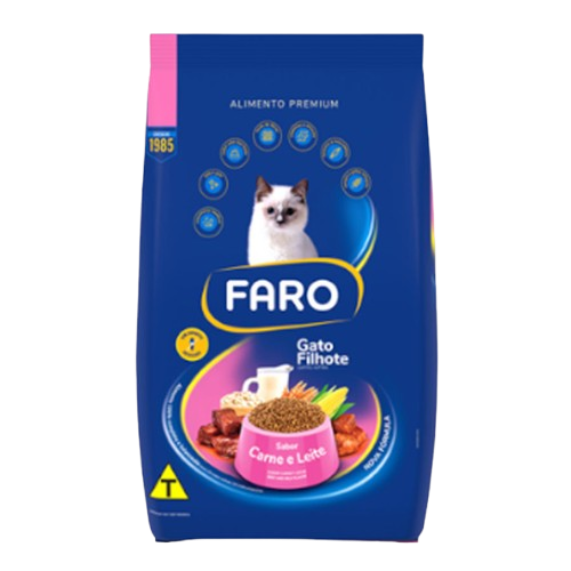 RACAO FARO GATO FILH CARNE LEITE 900G
