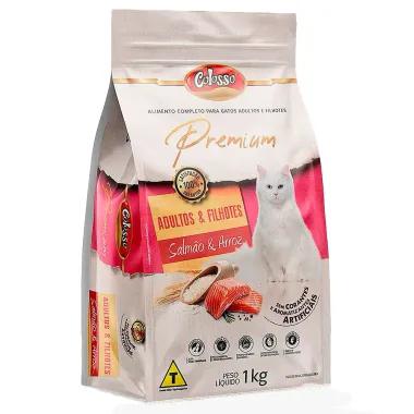 RACAO GATO COLOSSO AD E FILHOTE SALMAO/ARROZ 1KG