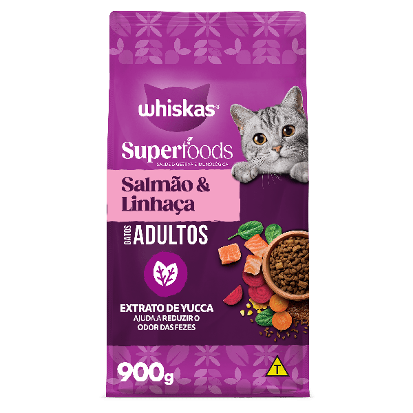 RACAO GATOS WHISKAS 900G DRY SALMAO
