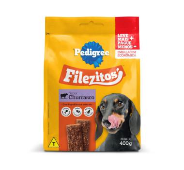 PETISCO PEDIGREE FILEZITOS 400G  ADULTO CHURRASCO