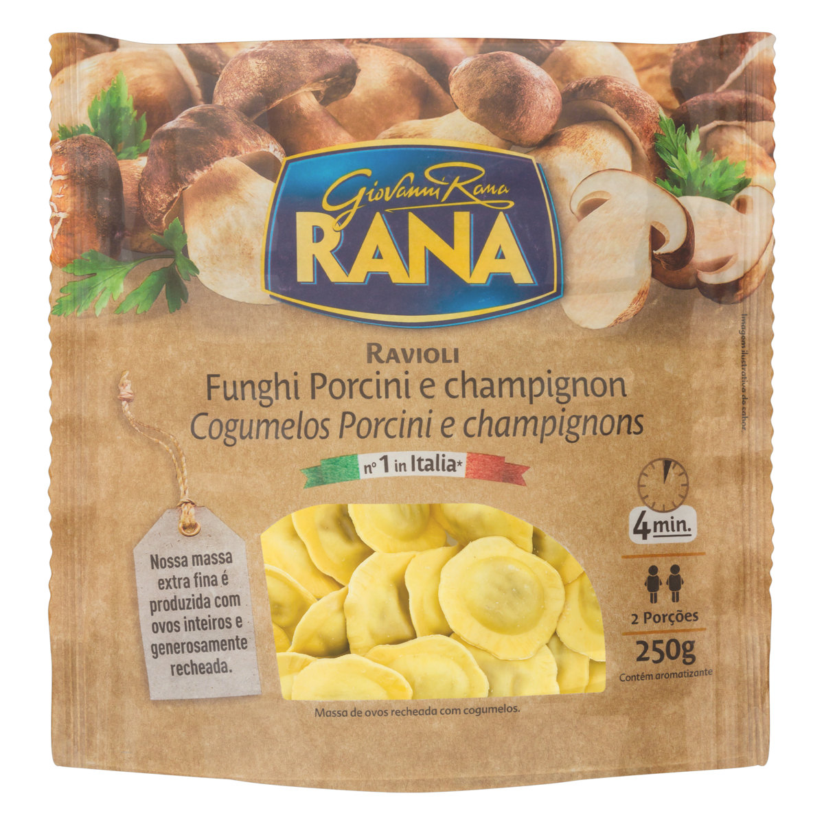 FR MASSA RAVIOLI CHAMP E FUNGHI PORCINI RANA 250G