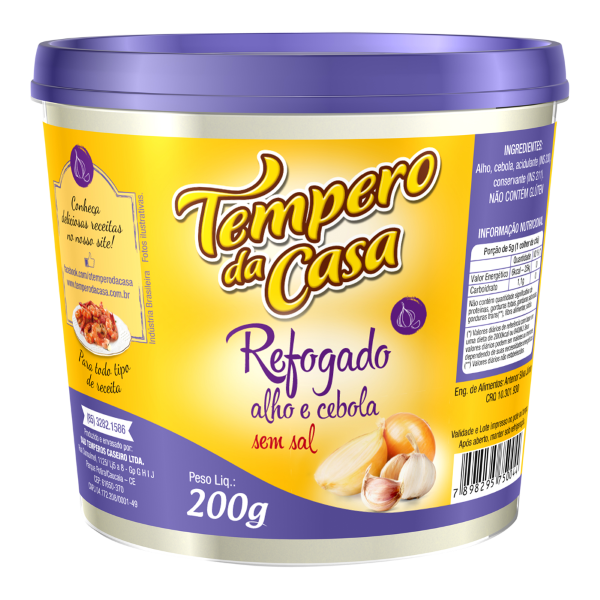 TEMPERO REFOGADO DA CASA 500G ALHO E CEBOLA