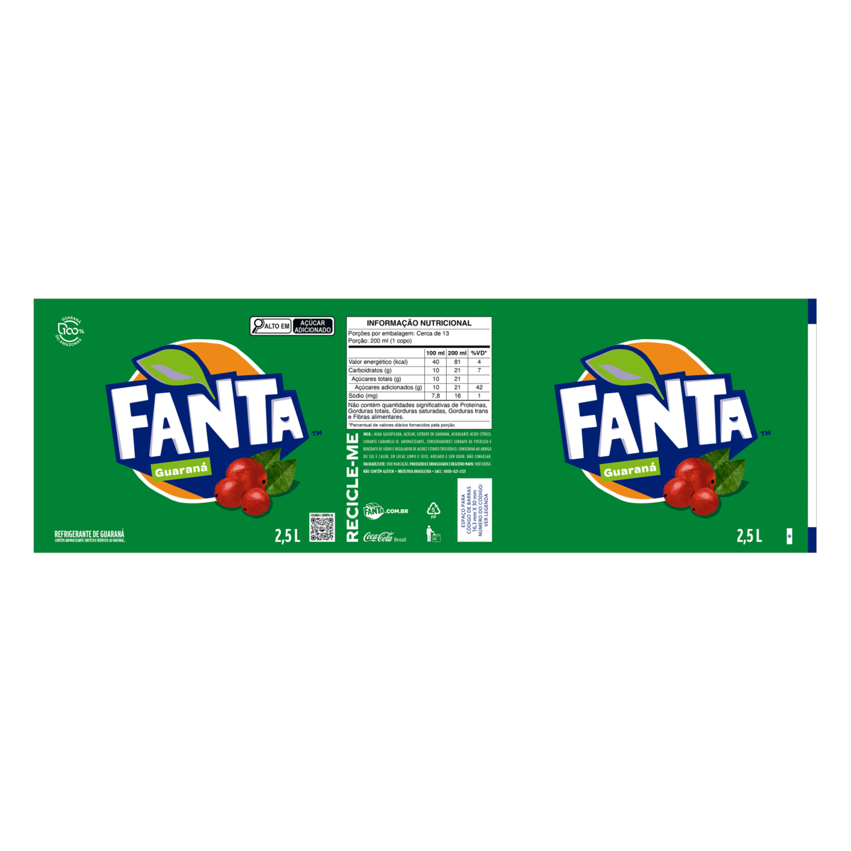 Refrigerante Fanta Pet 2500ml Guarana