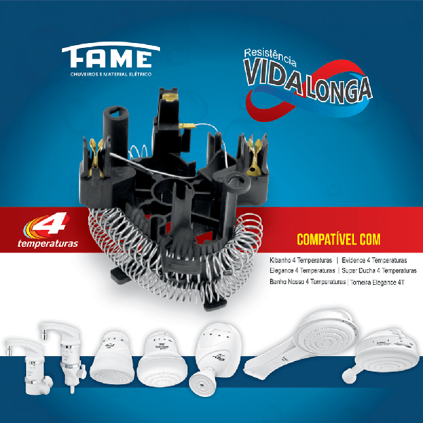 RESISTENCIA DUCHA FAME VIDA LONGA 220V X 6800W