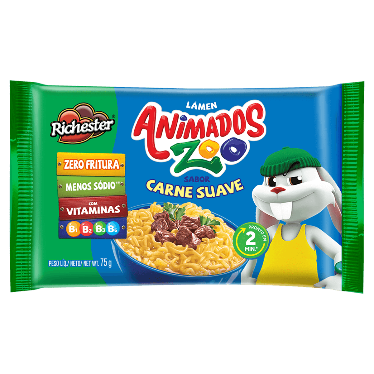 MASSA INSTANTANEA RICHESTER ANIMADO ZOO CARNE 75G