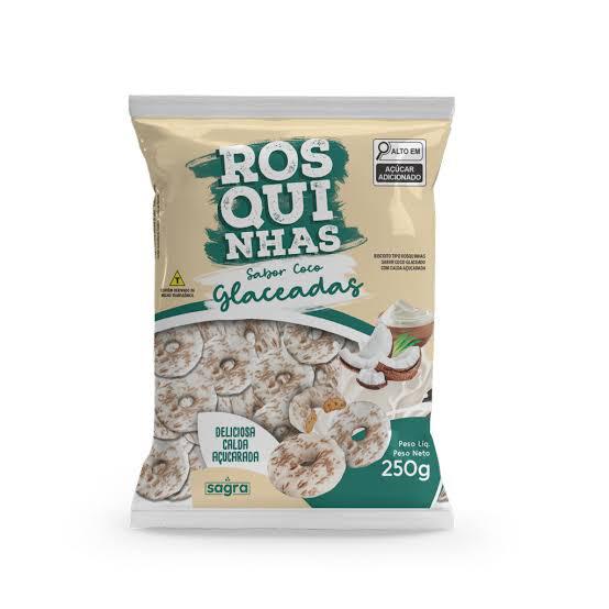 ROSQUINHA SAGRA GLACEADA COCO 250G