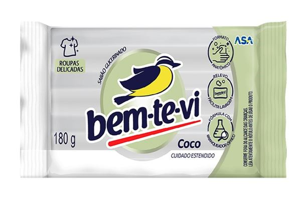 SABÃO EM BARRA GLICERINADO BEM TE VI COCO 180G