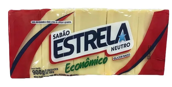 Sabao Barra Estrela Neutro Economico 5x1 900gr