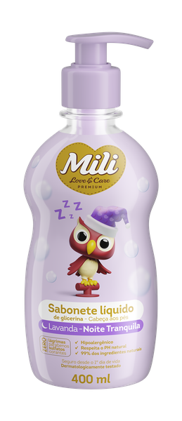 SABONETE LIQ. MILI LOVE E CARE LAVANDA 400ML