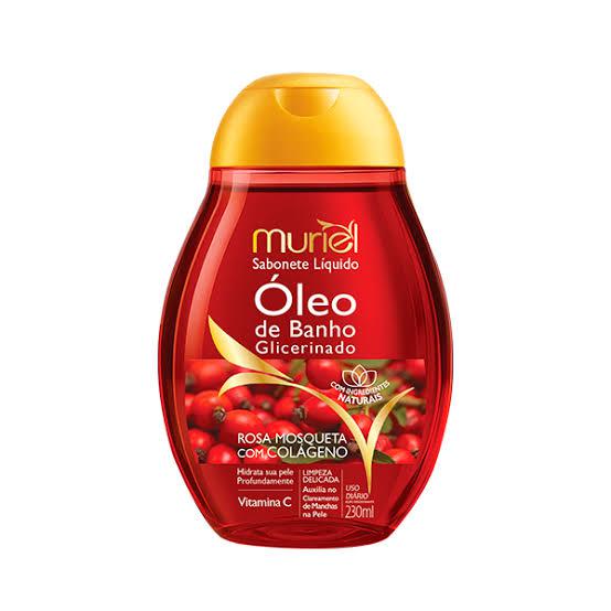 SABONETE LIQUIDO OLEO DE BANHO MURIEL ROSA MOSQUETA COM COLAGENO 230ML