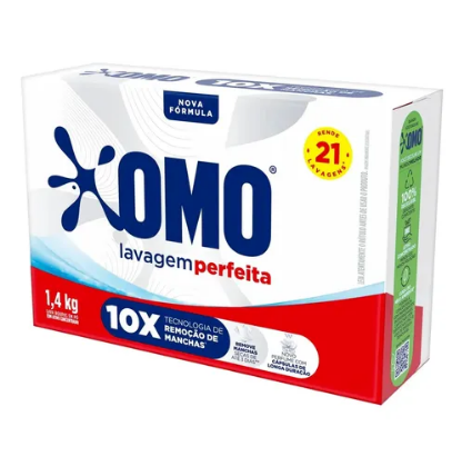 Sabão em pó Ed Especial Omo Caixa 1400g Lavagem Perfeita