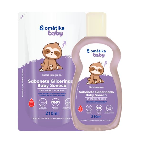 SABONETE LIQUIDO BIOMATIKA BABY REFIL 210ML SONECA 
