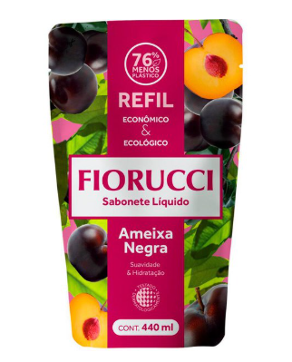 SABONETE LIQ REFIL FIORUCCI SACHE 440ml AMEIXA NEGRA
