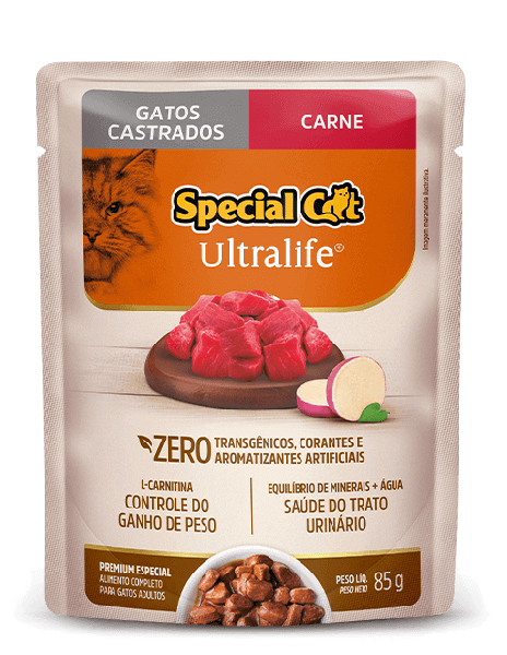 SPECIAL CAT ULTRALIFE 85G SACHE  CARNE GATOS CASTRADOS