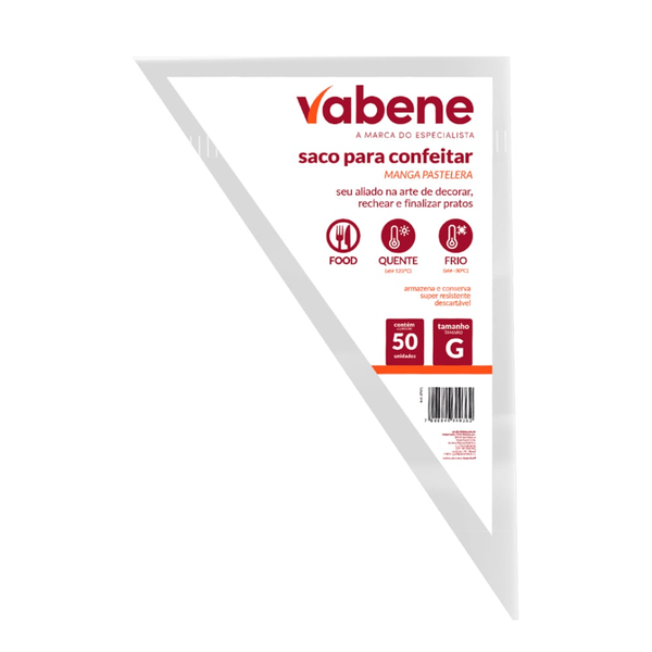 SACO CONFEITEIRO G VABENE 38X27CM 50UN
