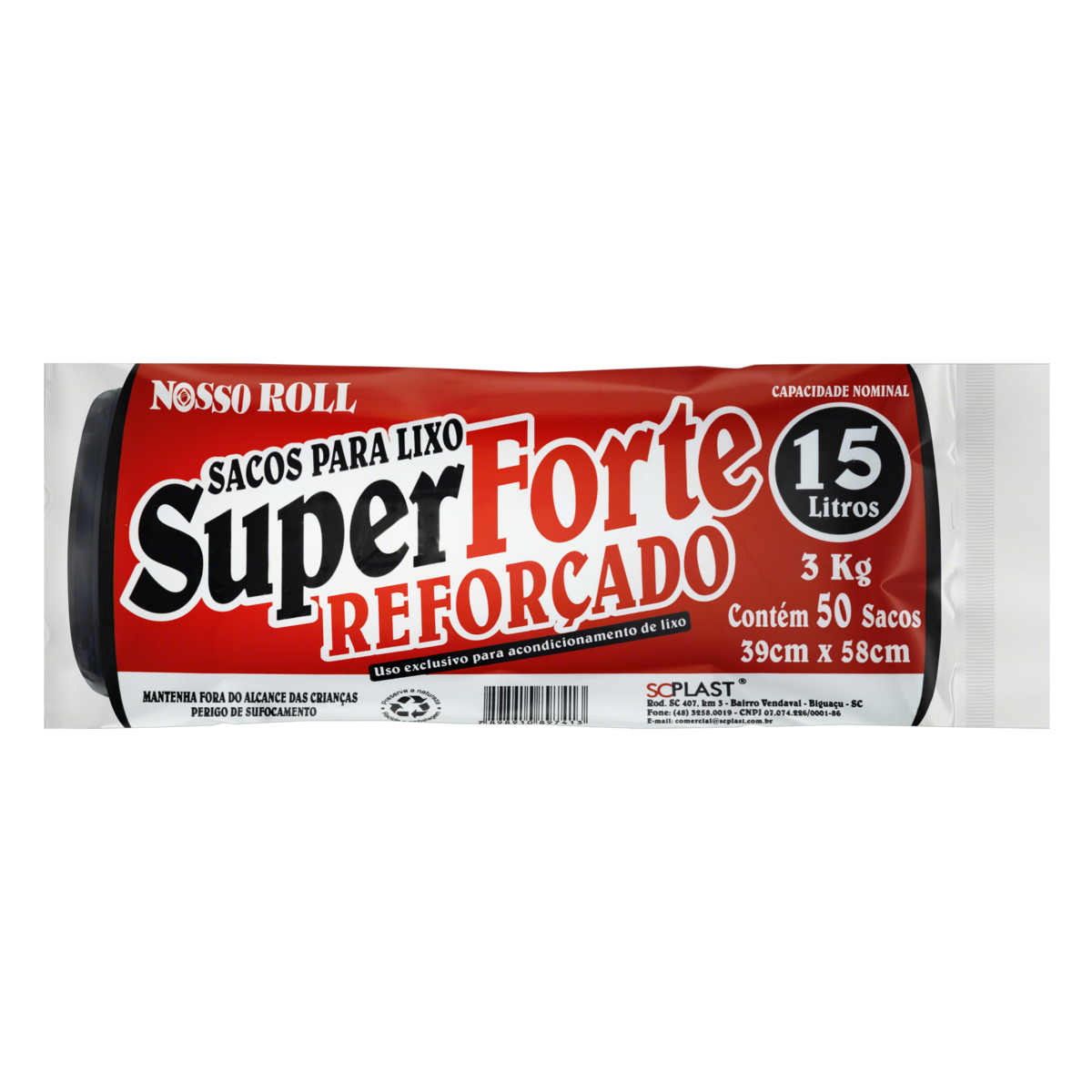 Saco Lixo Super Fort Rolo 15l C/50