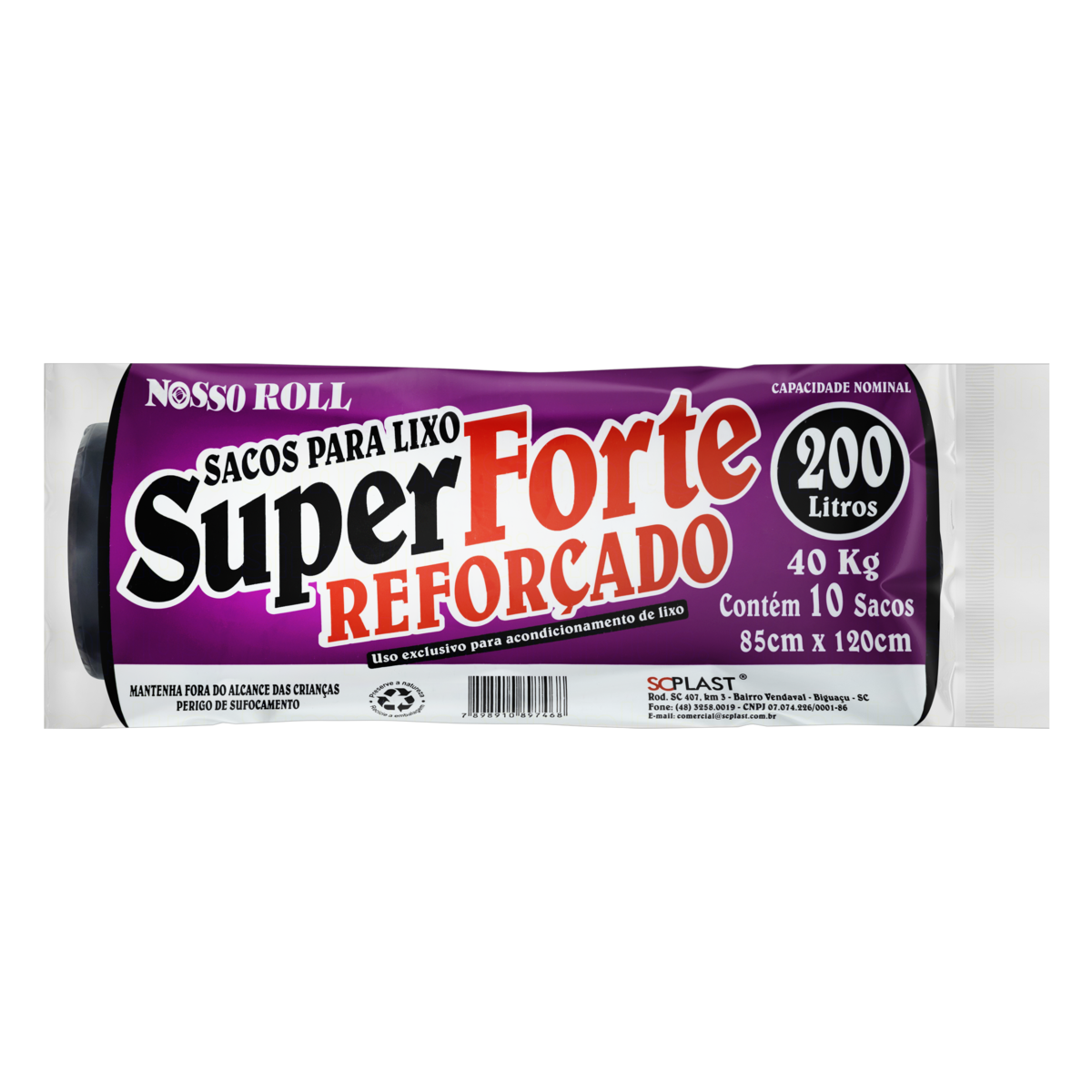 SACO DE LIXO 200LT C10UN NOSSO ROLL