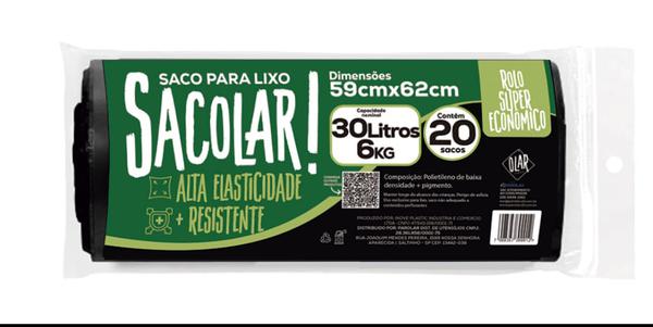 SACO DE LIXO SACOLAR 50LT C/20