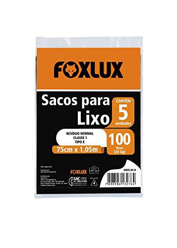 SACO P LIXO UD MAIS FOX PTO 100L C 5PCS