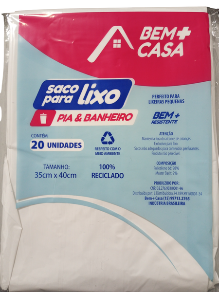 SACO LIXO BEM+CASA 10L C/20 BRANCO