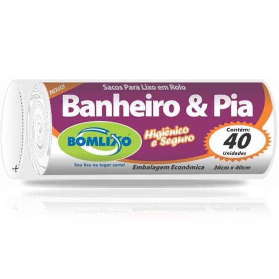 SACO LIXO BOM LIXO BANHEIRO/PIA 36X40CM C/40