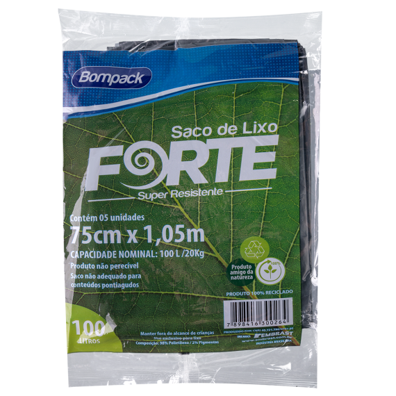 SACO DE LIXO FORTAO 100L