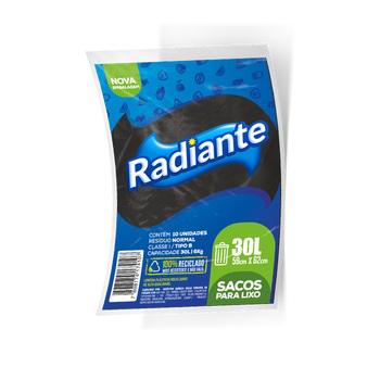 SACO LIXO RADIANTE PRETO 30L
