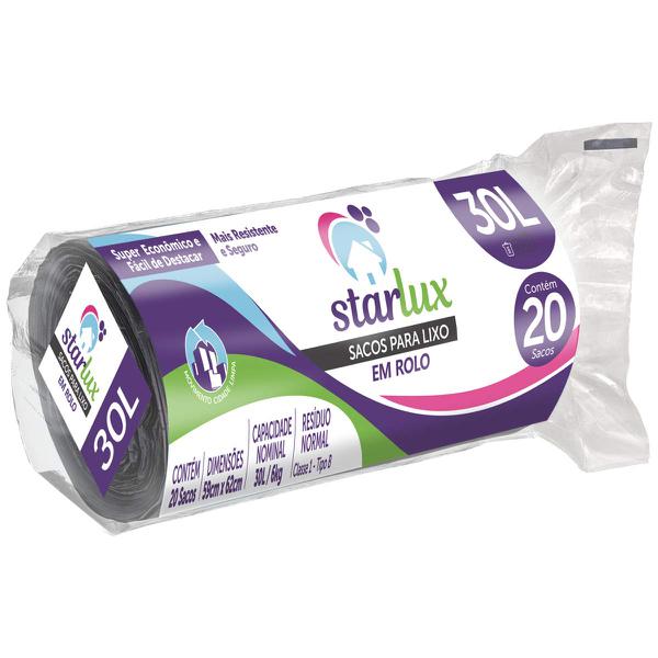 Saco P/ Lixo Starlux 30lt Preto