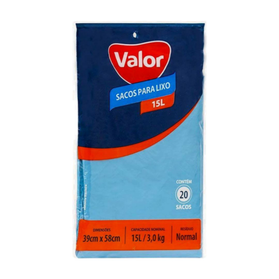 SACO LIXO VALOR AZUL 15LT
