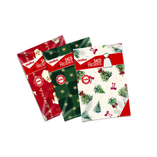 SAQUINHO PRESENTE CROMUS NATAL MAGIC 20X29CM 1UN