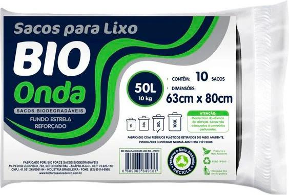 SACO LIXO BIO ONDA ROLO PTO 50L C/20