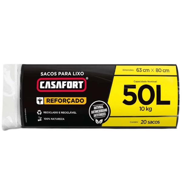 SACO PARA LIXO CASAFORT ALMOFADA 50L