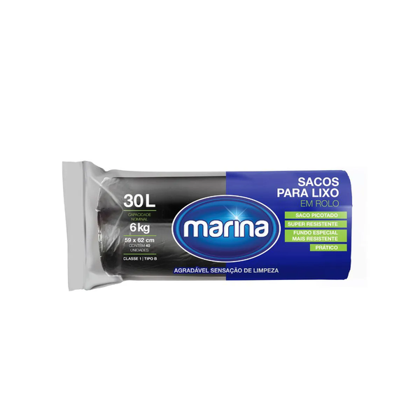 SACO LIXO MARINA 30L C/40UN