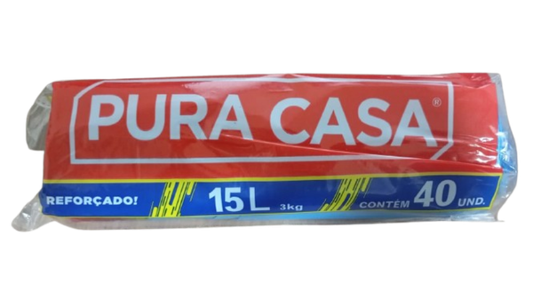 SACO LIXO 15L PURA CASA ROLO AZUL