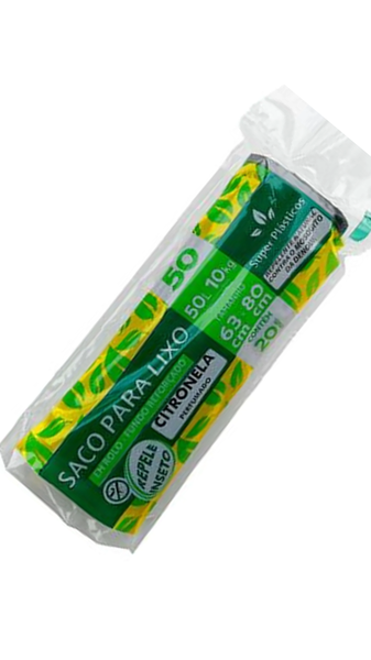 SACO LIXO SUPERPLASTICO CITRONELA 50L