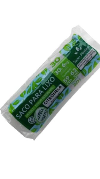 SACO LIXO SUPER PLASTICO CITRONELA 30L