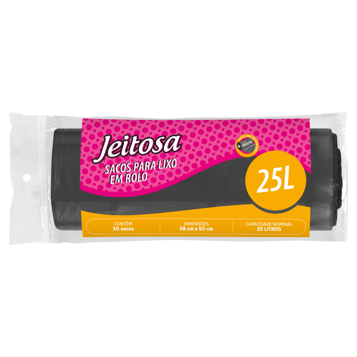 Saco Lixo Rolo Jeitosa 25Lts Pct  30un