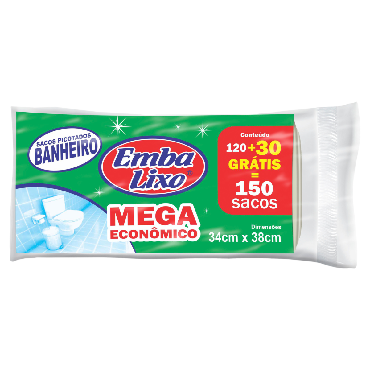 Saco Lixo Embalixo Mega 34X38 150Un