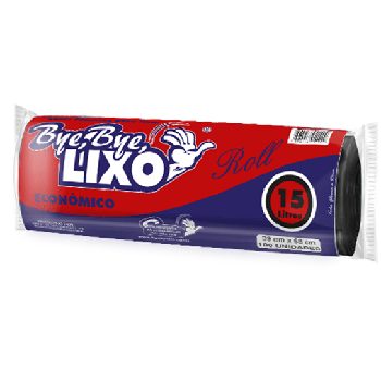 SACOS PARA LIXO BYE BYE ECONOMICO 15L