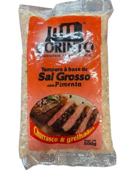 SAL GROSSO TEMPERADO CORINTO PCT 500g PIMENTA